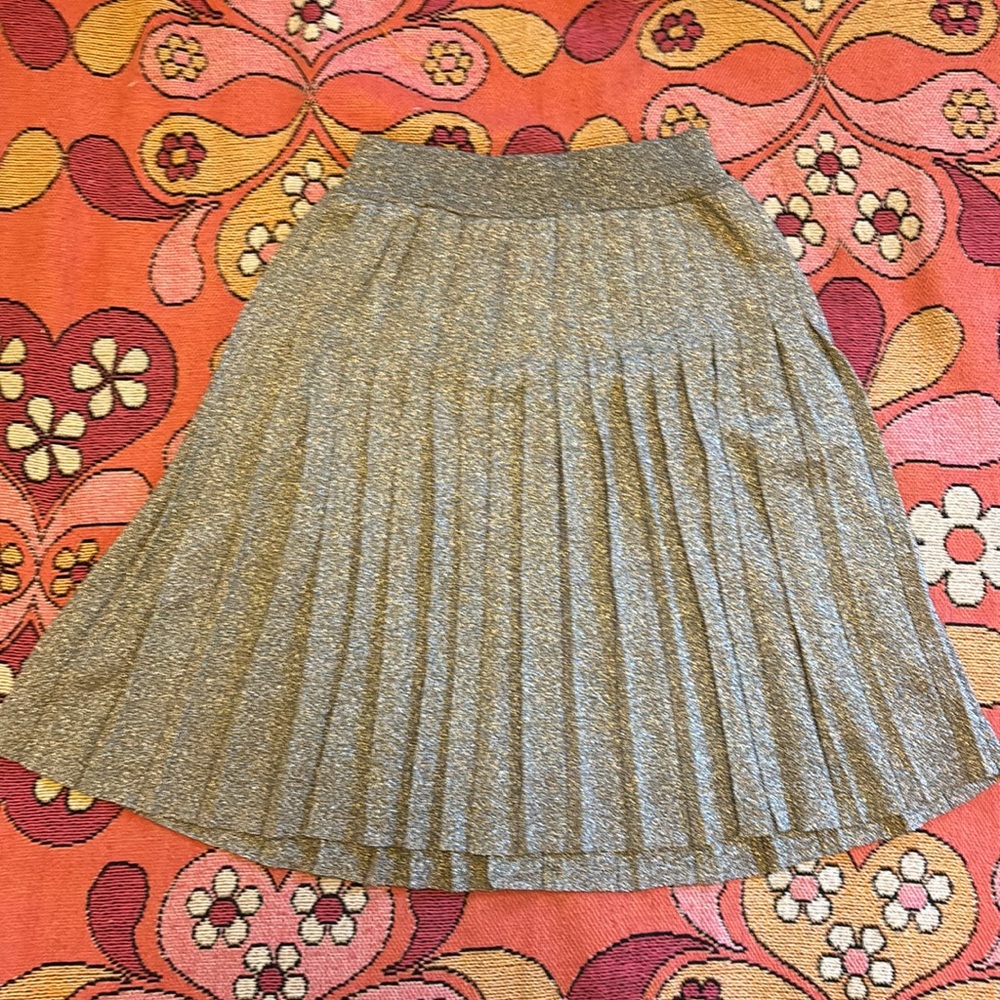 Below the knee silver sparkly skirt